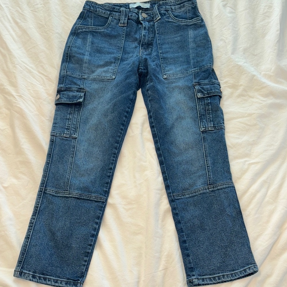 KanCan Blue Cropped Cargo Jeans